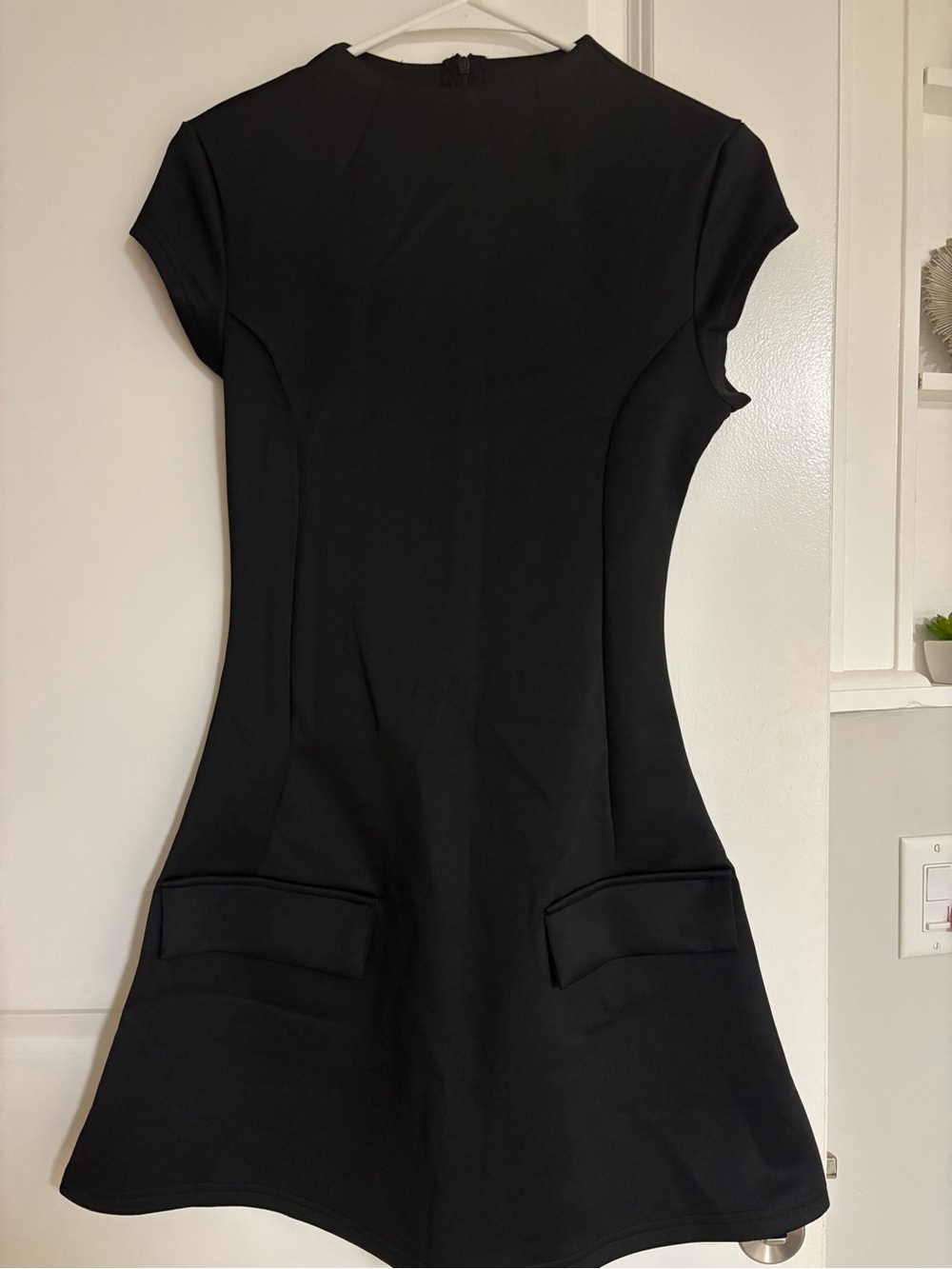 Black Cap-Sleeve Dress